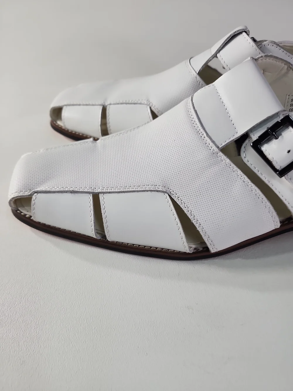 Milano White Men’s Fisherman Sandals with Buckle